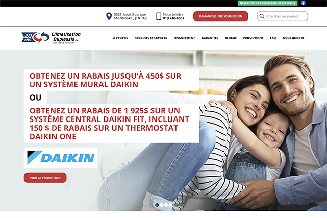 Climatisation Duplessis | Réalisations | Site Web
