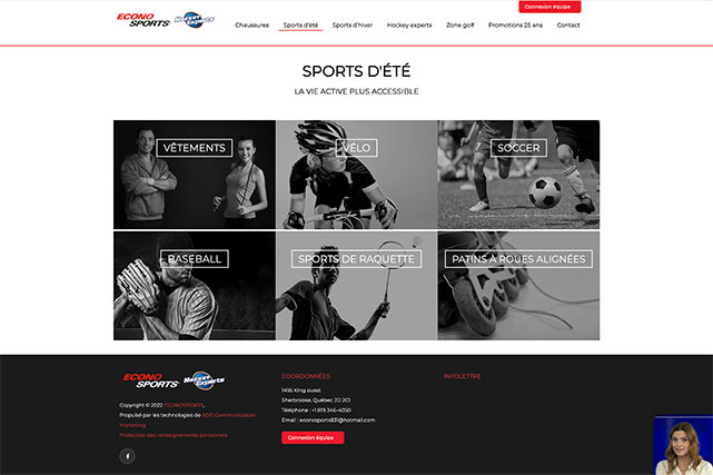 ÉconoSports | Réalisation | Site Web